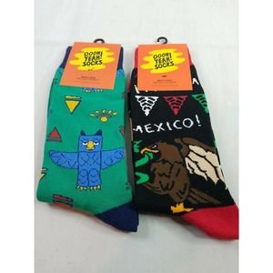 Oooh Yeah! Socks Men's Novelty Crew Socks 2pk Totem Owl/Viva Size 8-13 Shoe